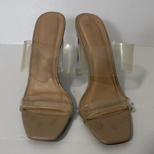 Wild Diva Clear Strap Nude Heels